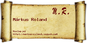 Márkus Roland névjegykártya